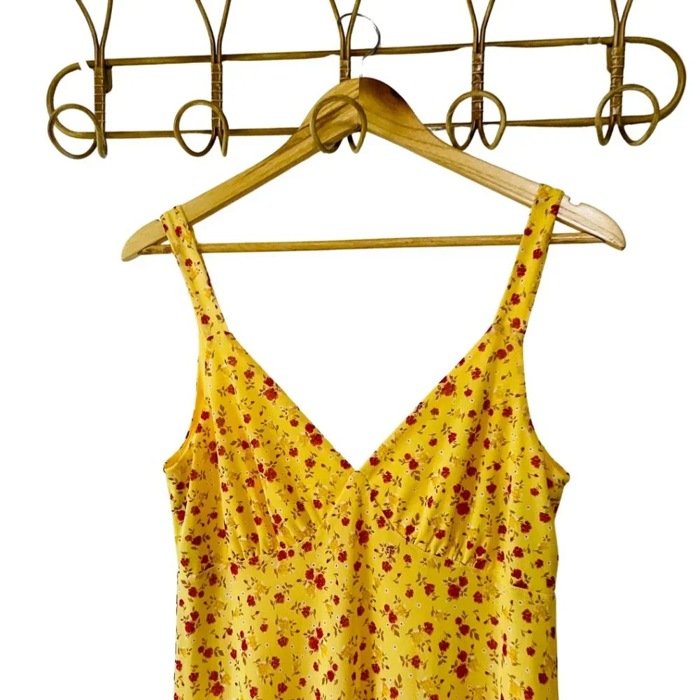 SPORTSGIRL - Butter Yellow Red Floral Maxi Dress New With Tags Size Small - Picture 5 of 11